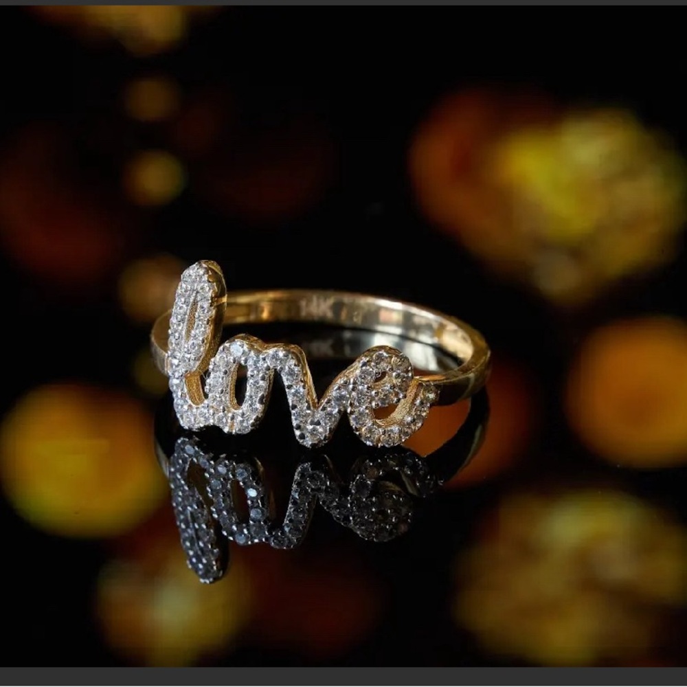 14k solid gold love ring